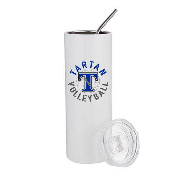20 Oz Stainless Steel Tumbler with Straw & Lid - Sublimated Logo Thumbnail